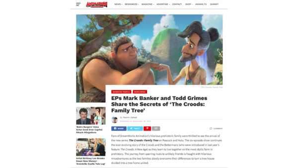 MARK BANKER AND TODD GRIMES SHARE THE SECRETS OF ‘THE CROODS: FAMILY TREE’
