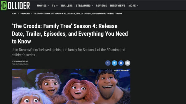 Collider: 'The Croods: Family Tree' Saison 4