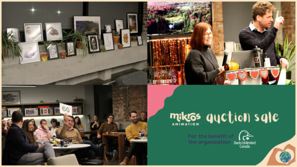 Art auction at Mikros Animation Montréal 🎨